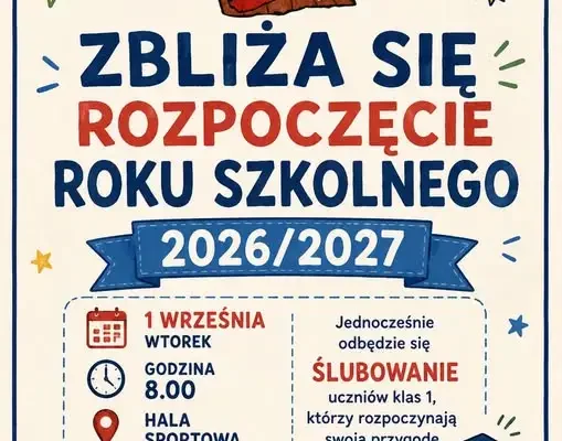 Rozpoczęcie roku szkolnego 2026/2027 w Czyżewie – ślubowanie i pasowanie pierwszoklasistów