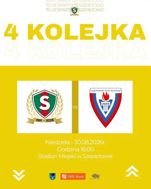 Spartańskie Derby w Szepietowie: Sparta podejmie Augustów w 4. kolejce