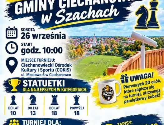 III Mistrzostwa Gminy Ciechanowiec w Szachach już w tę sobotę
