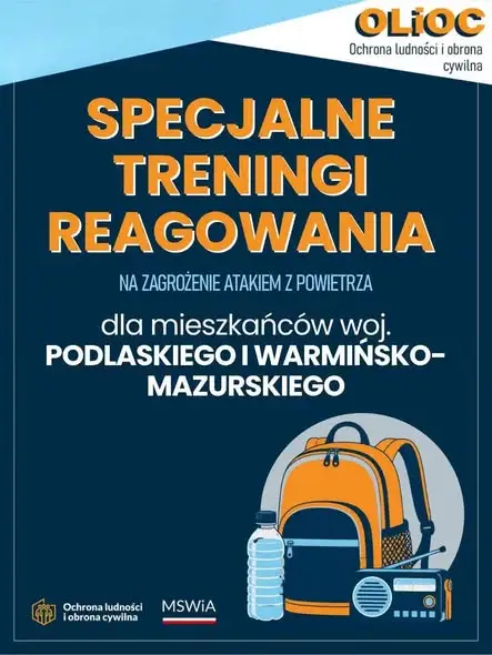 Treningi reagowania na atak z powietrza w Kobylinie-Borzymach