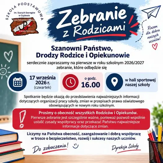 Zebranie z rodzicami w szkole – 17 września 2026 r.