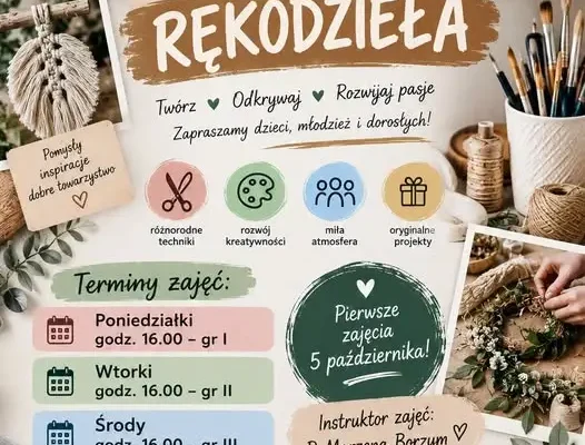 Ciechanowiec: ruszyły zapisy na zajęcia rękodzieła – start 5 października