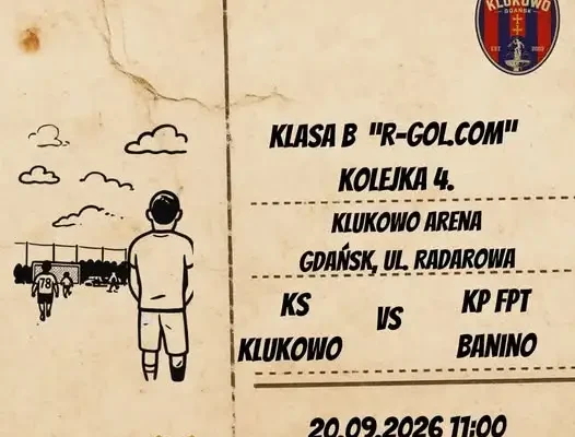 KS Klukowo zagra z KP FPT Banino w 4. kolejce klasy B