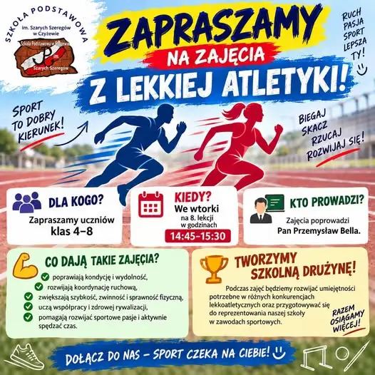Szkoła tworzy drużynę lekkoatletyczną – pierwszy trening już 22 września