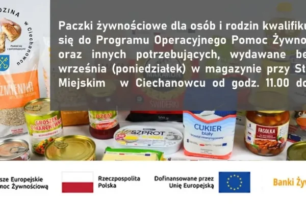 Ciechanowiec: kolejna akcja wydawania paczek żywnościowych już 28 września