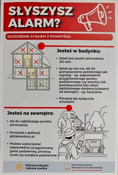 Trening reagowania na ataki z powietrza w Kuleszach Kościelnych