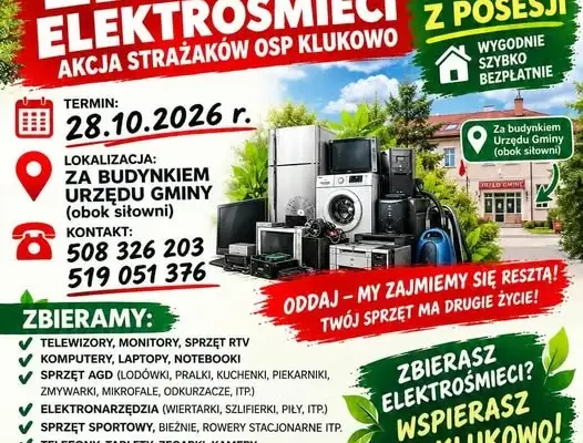 Klukowo: Zbiórka elektrośmieci potrwa do 28 października