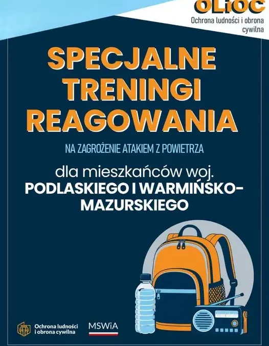 Treningi reagowania na atak z powietrza w Podlaskiem i Warmińsko-Mazurskiem