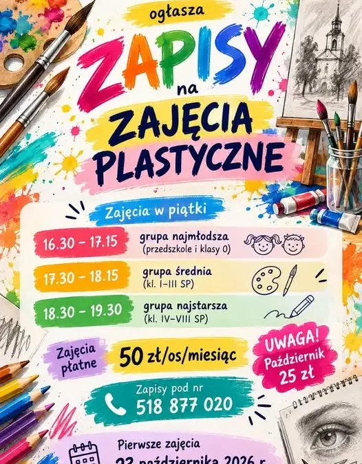 COKiS zaprasza na piątkowe zajęcia plastyczne – zapisy już trwają