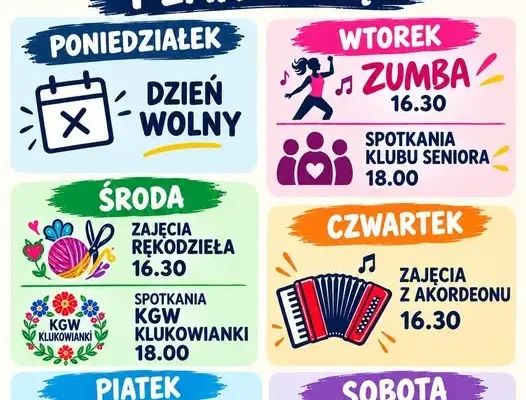 Październikowy plan zajęć w Gminnym Ośrodku Kultury w Klukowie – sprawdź harmonogram!