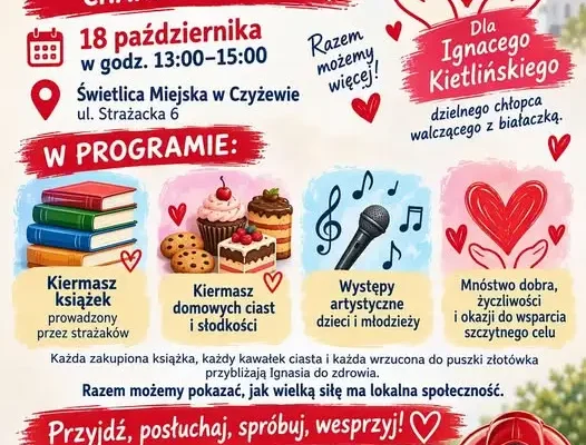 Kiermasz charytatywny w Czyżewie – strażacy OSP pomagają Ignasiowi w walce z białaczką