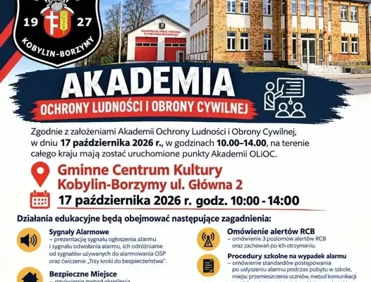 Kobylin-Borzymy: warsztaty bezpieczeństwa i reagowania w kryzysie już 17 października