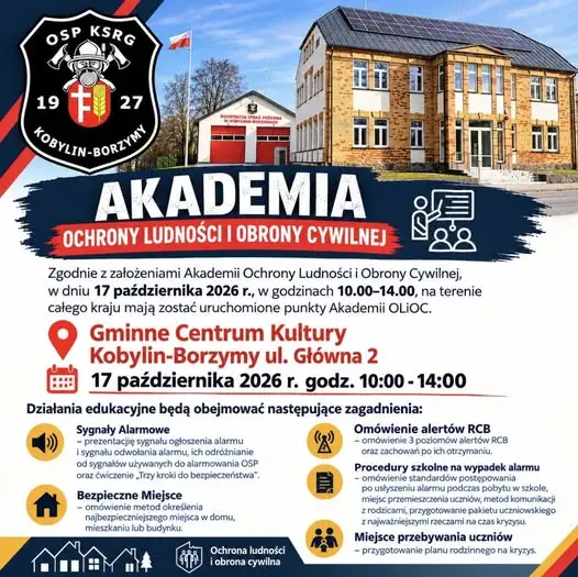 Kobylin-Borzymy: warsztaty bezpieczeństwa i reagowania w kryzysie już 17 października